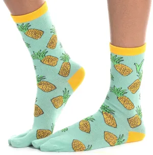 1 Pair - V-Toe Flip-Flop Tabi Socks - Pineapple Style