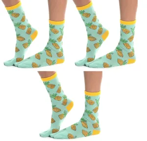 3 Pairs - V-Toe Flip Flop Tabi Socks Combo Discount - Pineapple