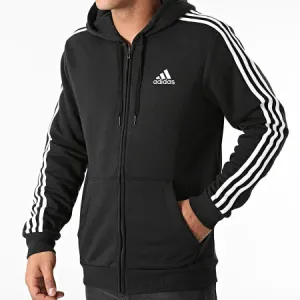 adidas Essentials Fleece FZ Hoodies - Black/White