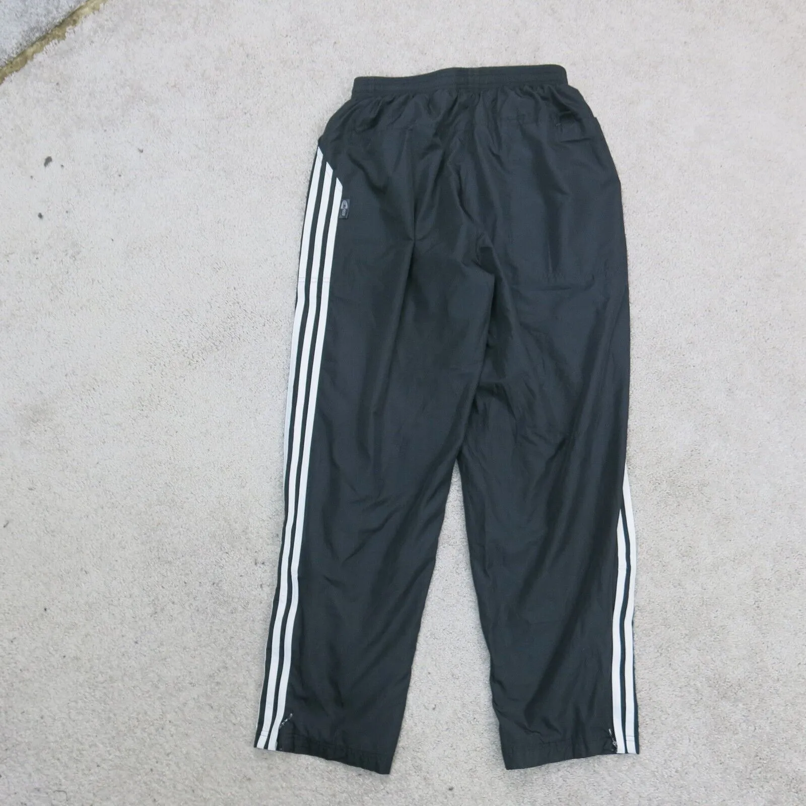 Adidas Men Activewear Track Pant Mid Rise Elastic Waist Logo Black Size Medium