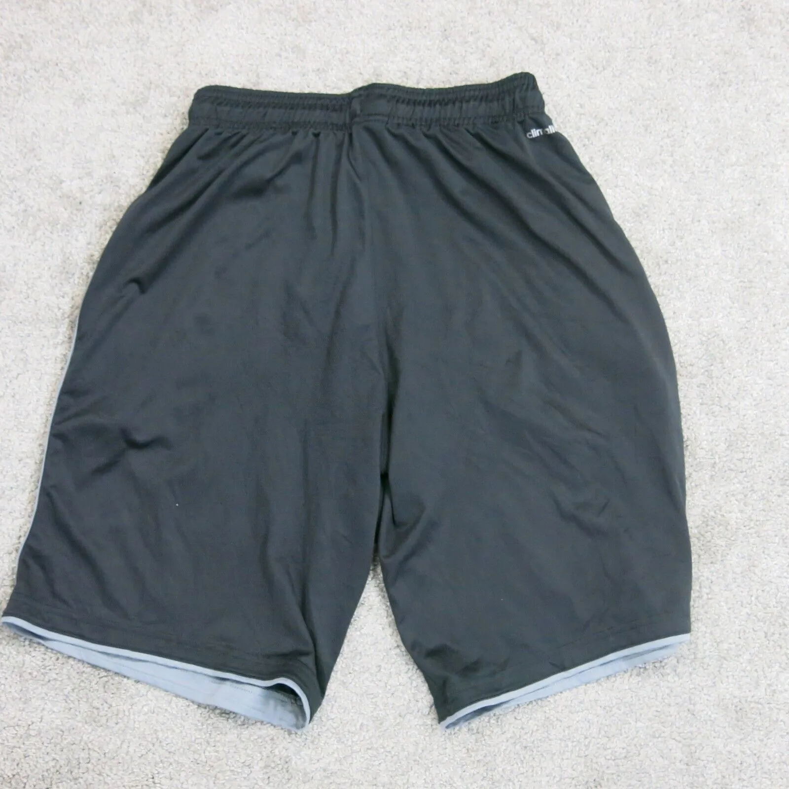 Adidas Mens Activewear Basketball Shorts Climalite Elastic Waist Logo Black SZ S