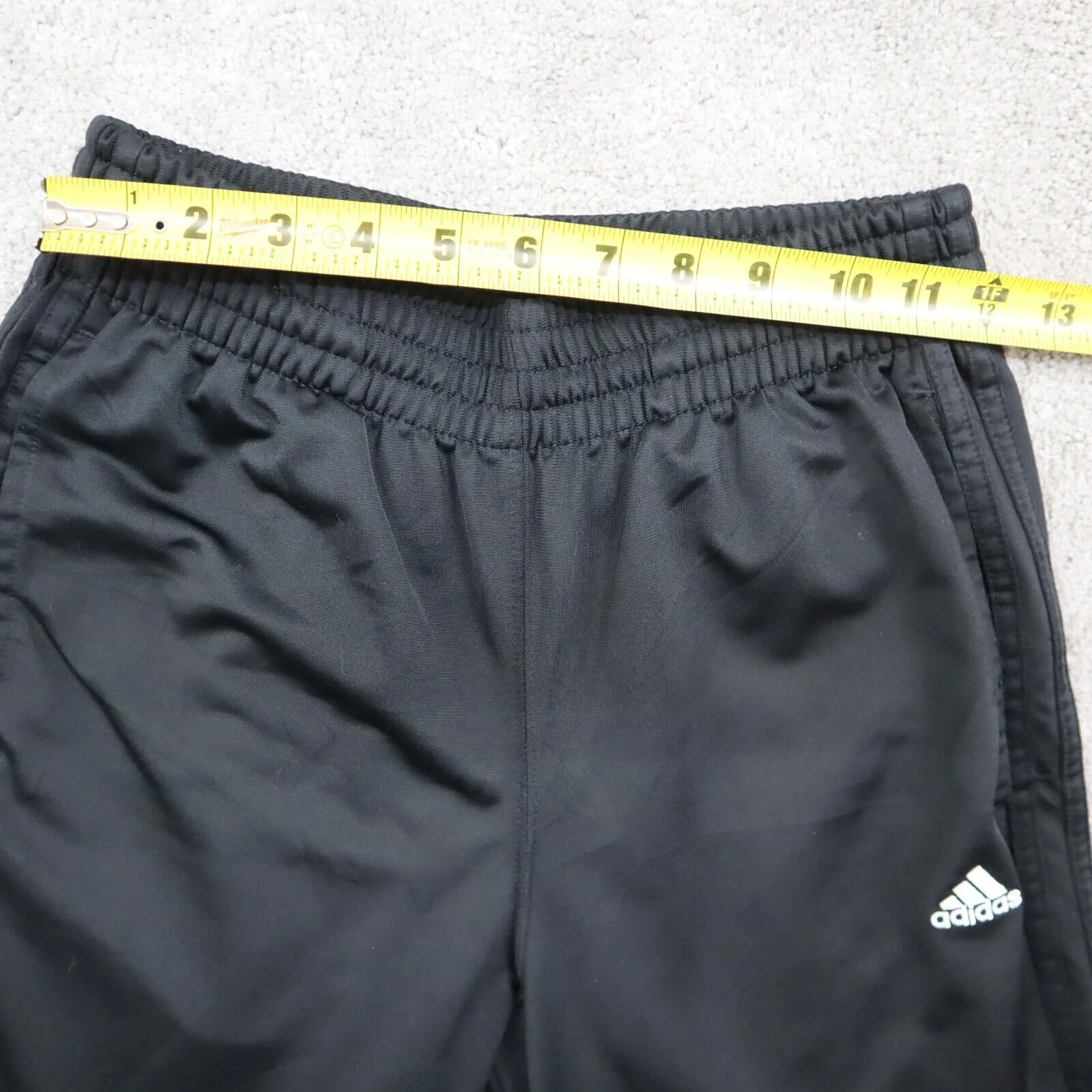 Adidas Mens Activewear Pant Running Elastic Waist Pockets Logo Black Size Small