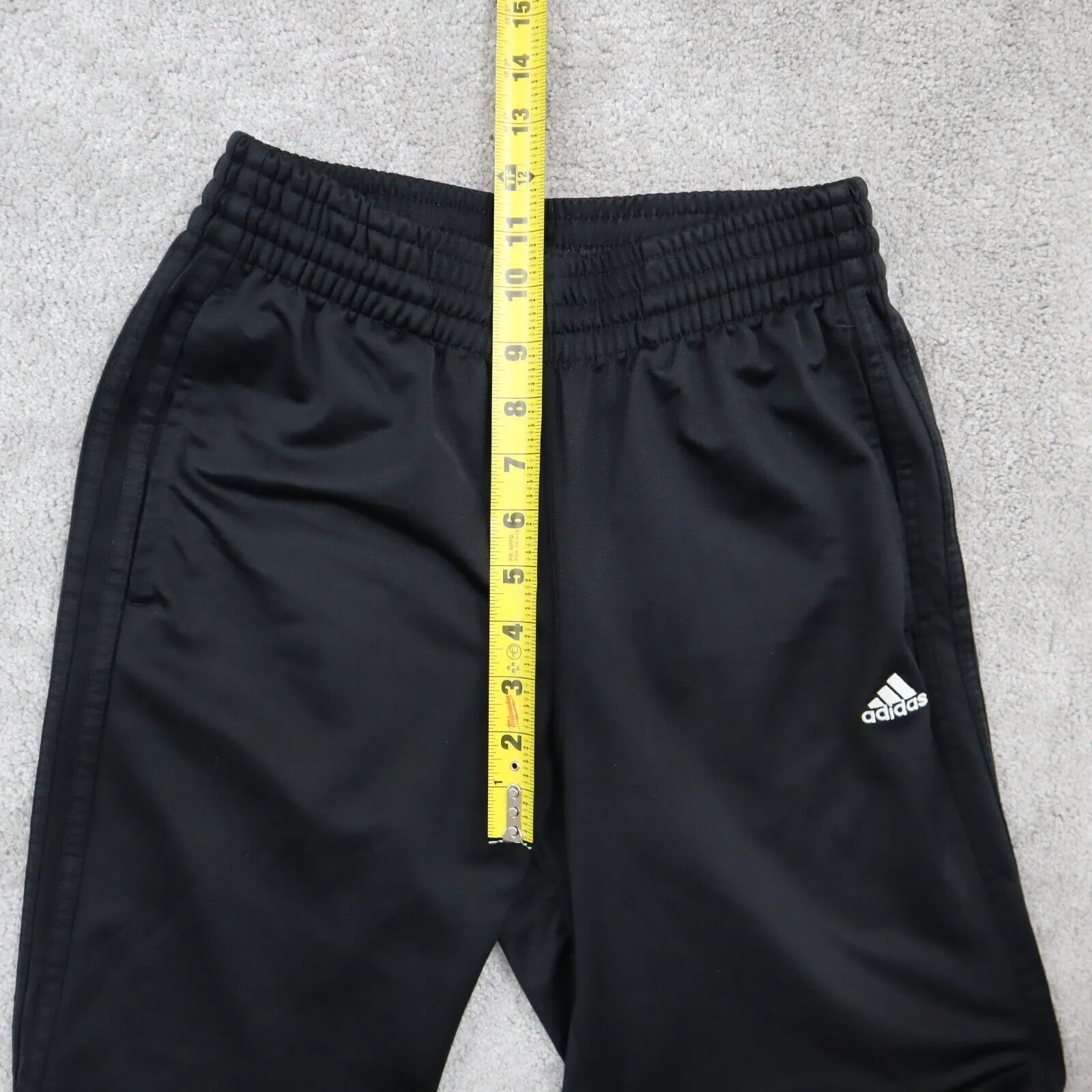 Adidas Mens Activewear Pant Running Elastic Waist Pockets Logo Black Size Small