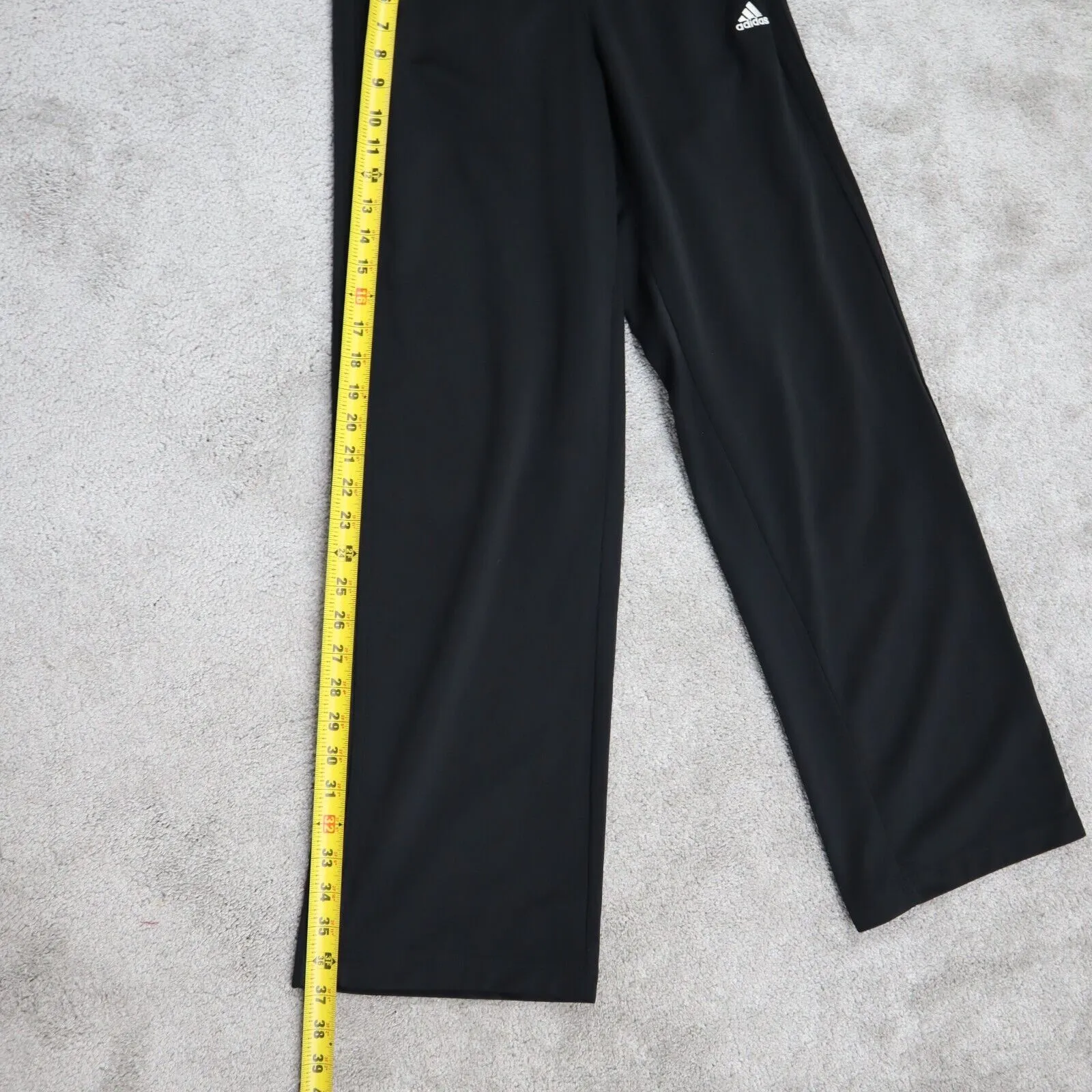 Adidas Mens Activewear Pant Running Elastic Waist Pockets Logo Black Size Small