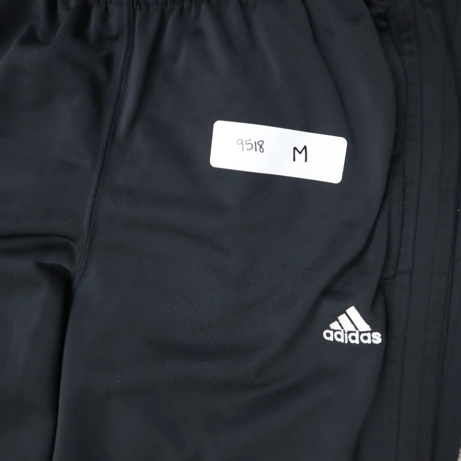 Adidas Mens Activewear Pant Running Elastic Waist Pockets Logo Black Size Small