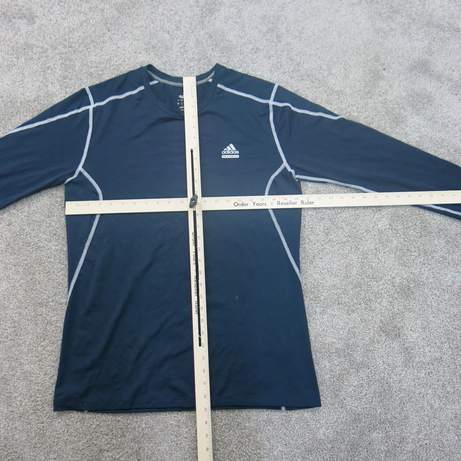 Adidas Mens Activewear Top Long Sleeve Techfit Climalite Walking Blue Size Large