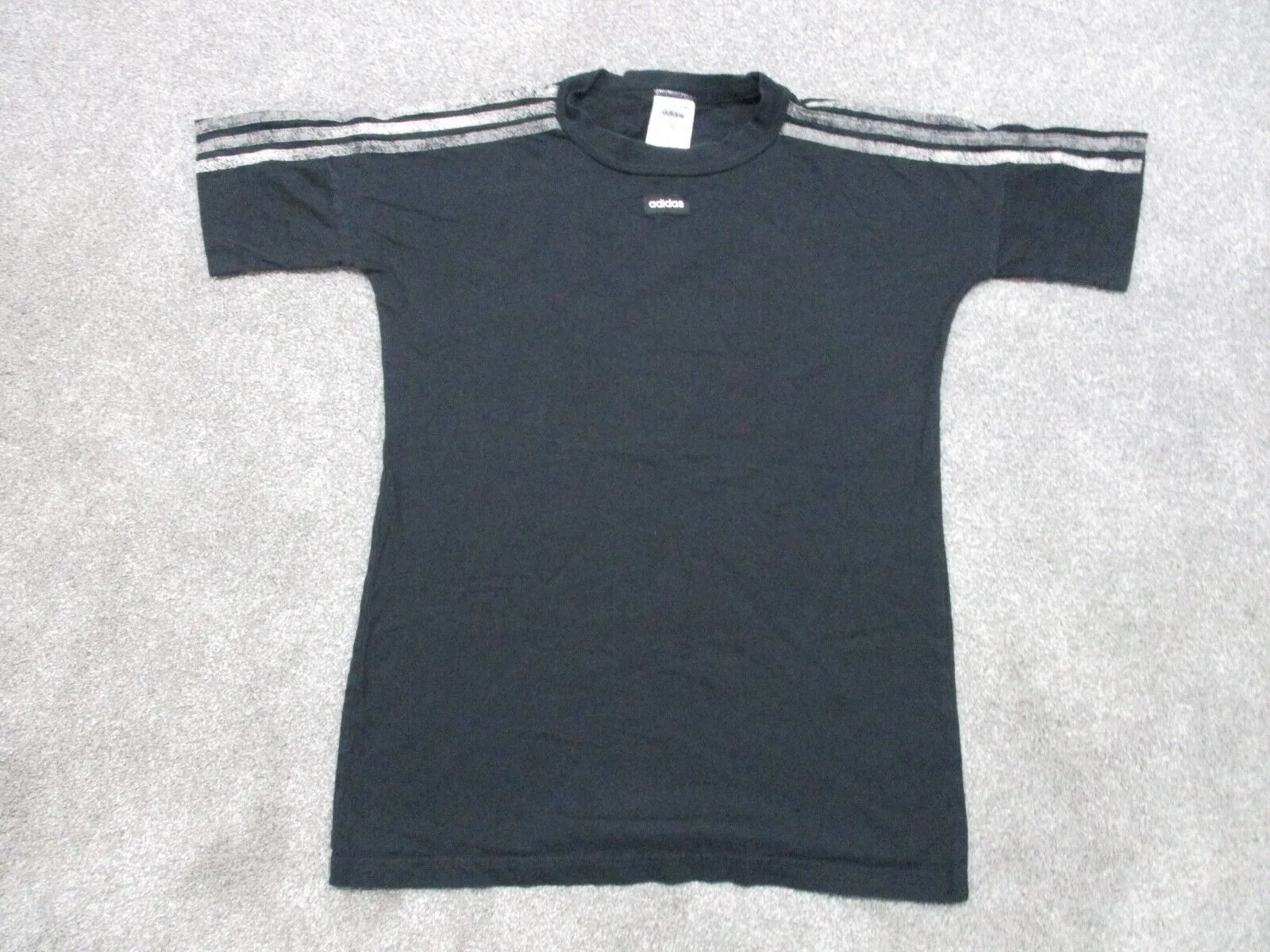 Adidas Shirt Mens Size XS Black Short Sleeve Activewear Tee Solid Round Neck