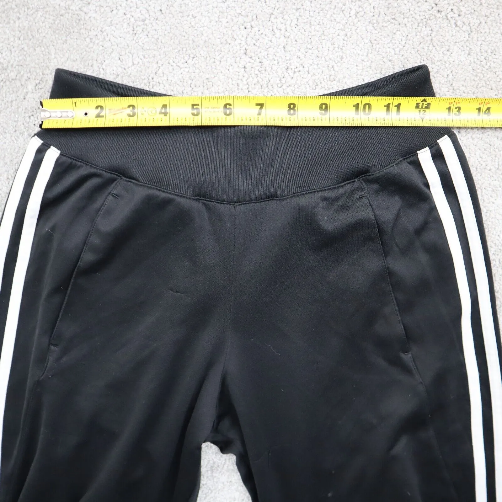 adidas Womens Track Pant Activewear Elastic Waist Running & Jogging Black Size S