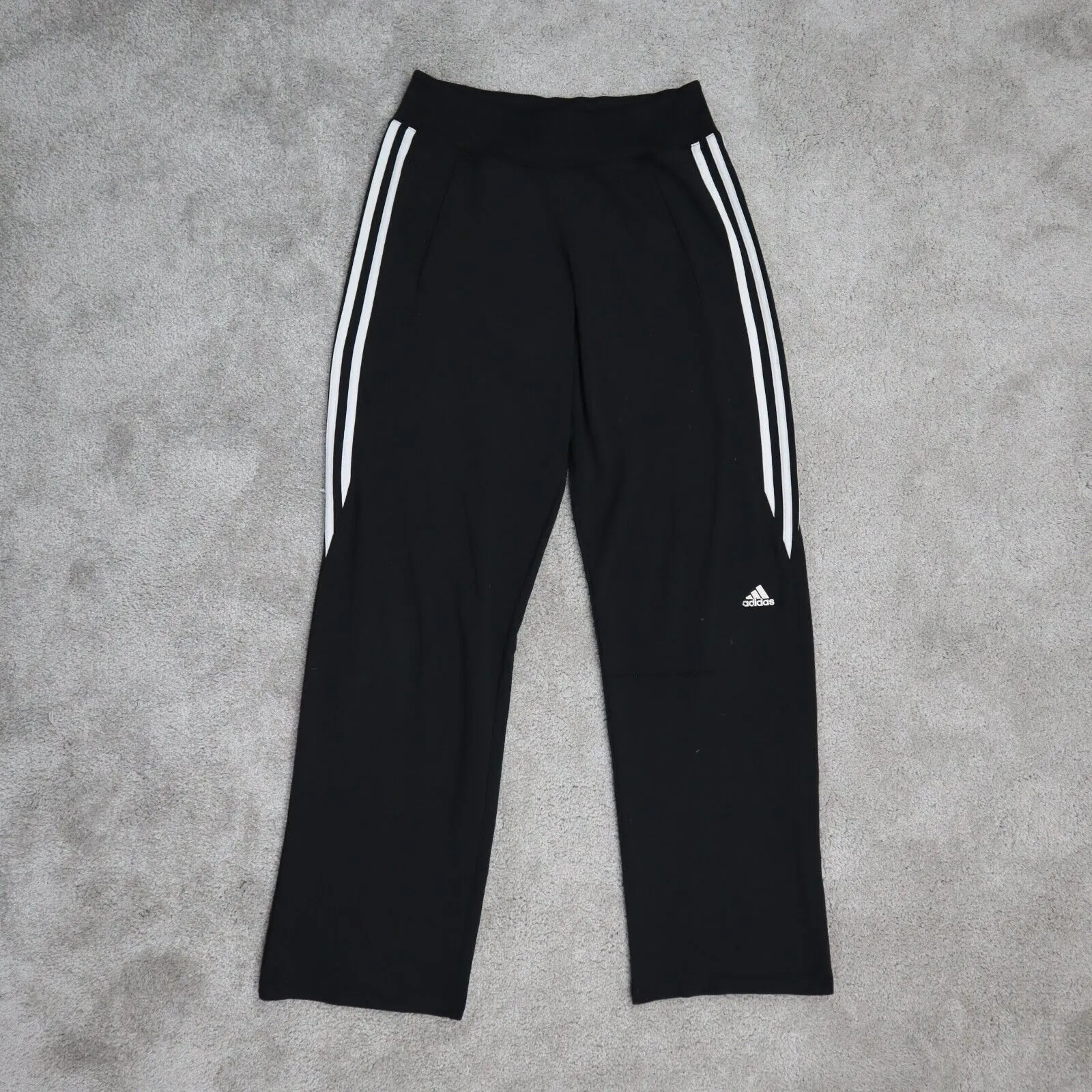 adidas Womens Track Pant Activewear Elastic Waist Running & Jogging Black Size S