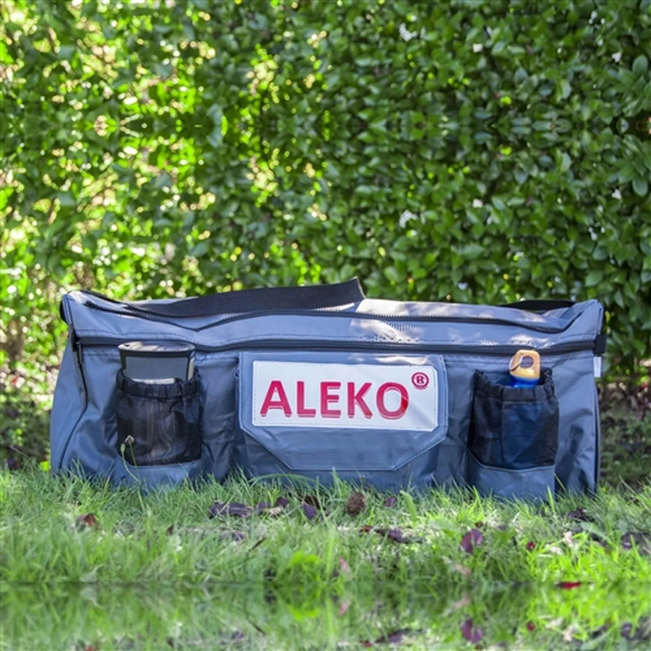 Aleko Boats Waterproof Inflatable Boat Seat Cushion with Under Seat Bag and Pockets - 33 x 8 inches - Red