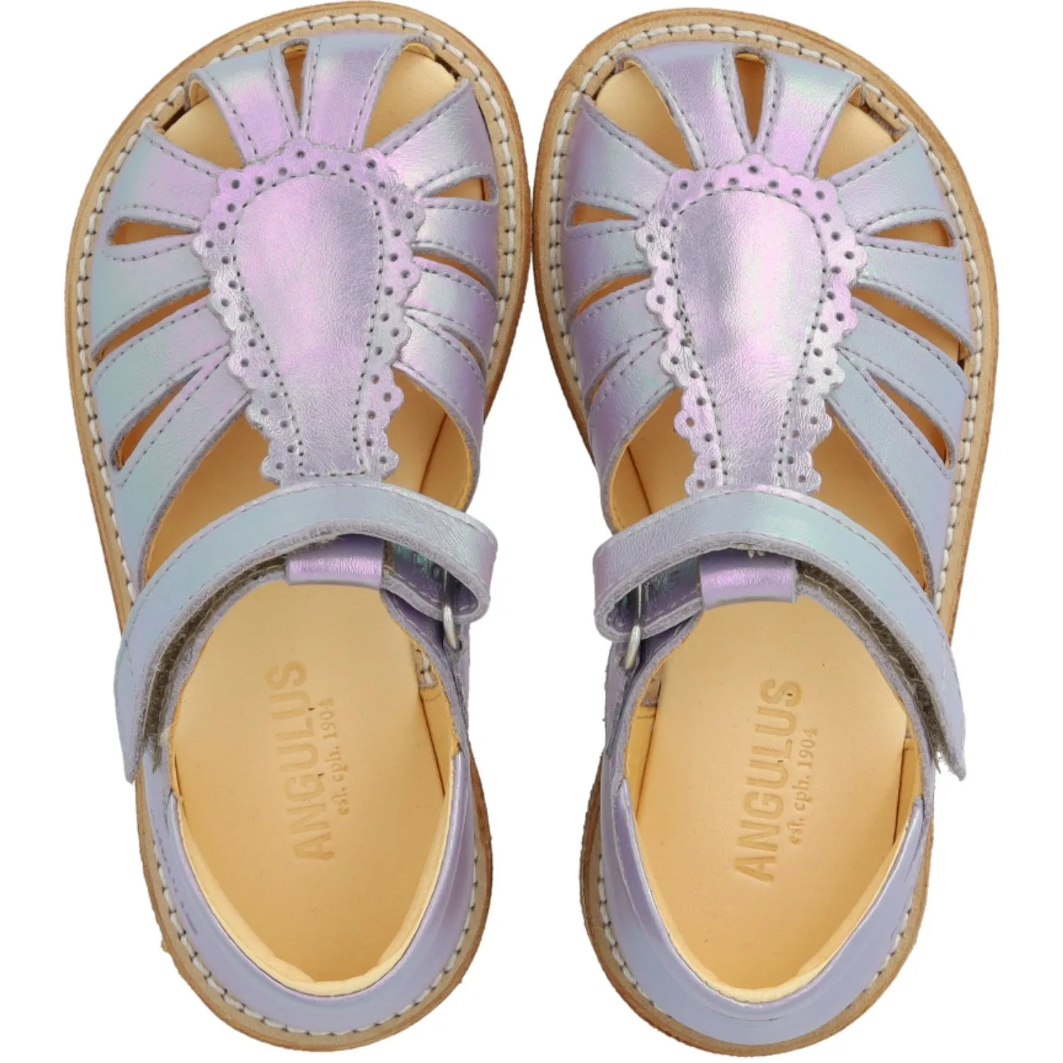 Angulus Iridescent Lilac Shine Sandal Med Dråbedetalje