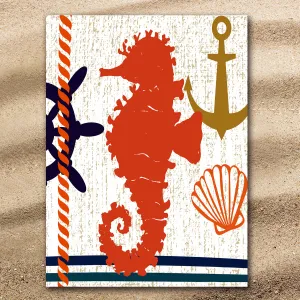 Beachy Seahorse Jumbo Towel