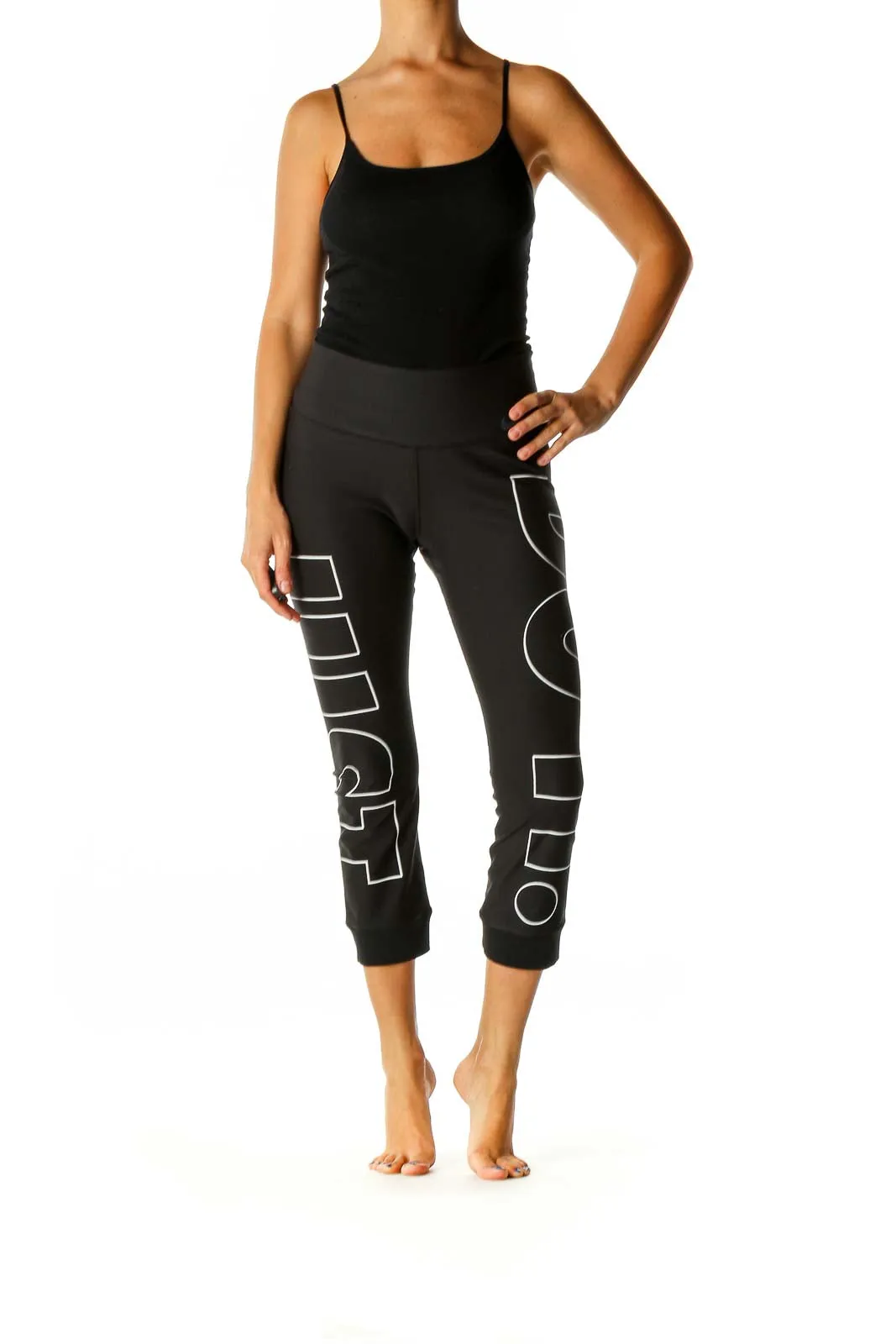 Black Graphic Print Activewear Leggings