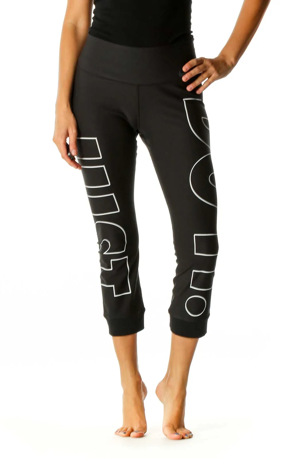 Black Graphic Print Activewear Leggings