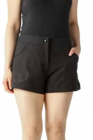 Black Pocketed Stretch Sports Shorts