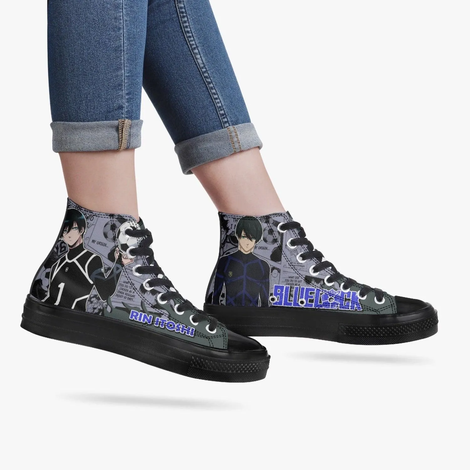 Blue Lock Rin Itoshi A-Star High Anime Shoes