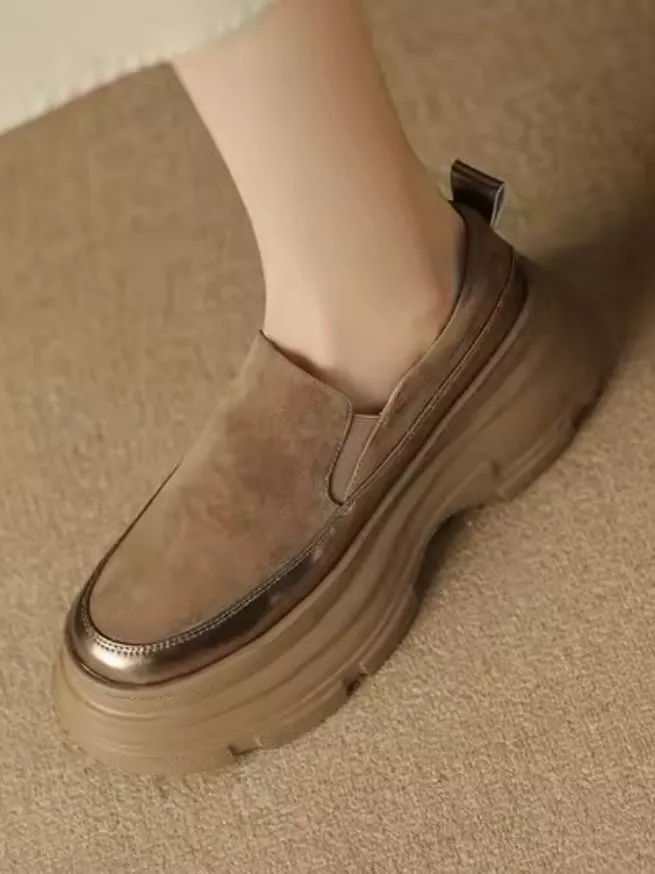 Brown slip on platform