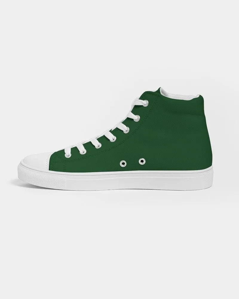 Dark Green Men's High-top Canvas Sneakers | Men's | Dark Pure Green | C100M0Y100K80