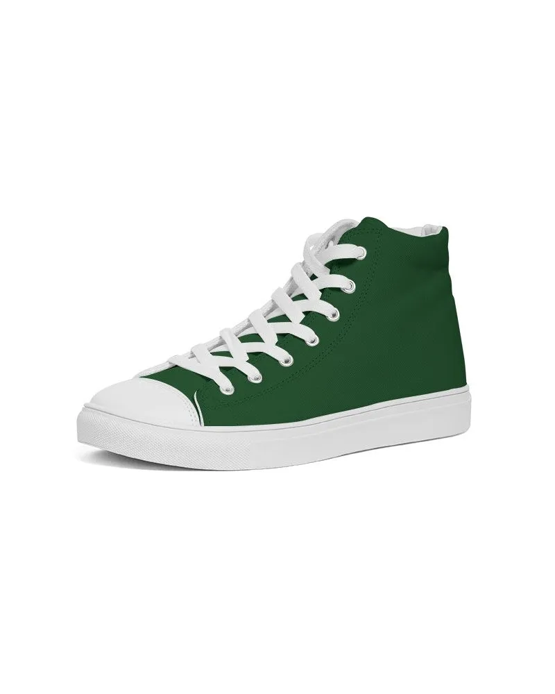 Dark Green Men's High-top Canvas Sneakers | Men's | Dark Pure Green | C100M0Y100K80