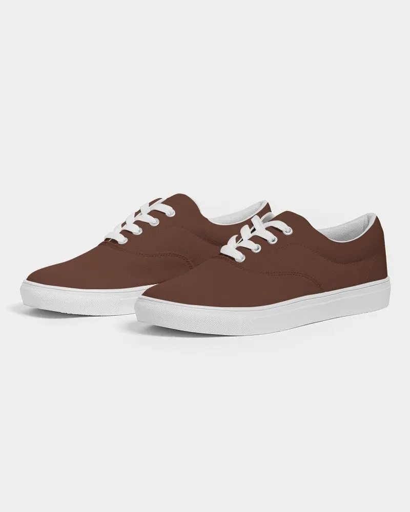 Dark Red Brown Men's Canvas Sneakers | Men's | Dark Pastel Red Brown | C0M60Y60K80