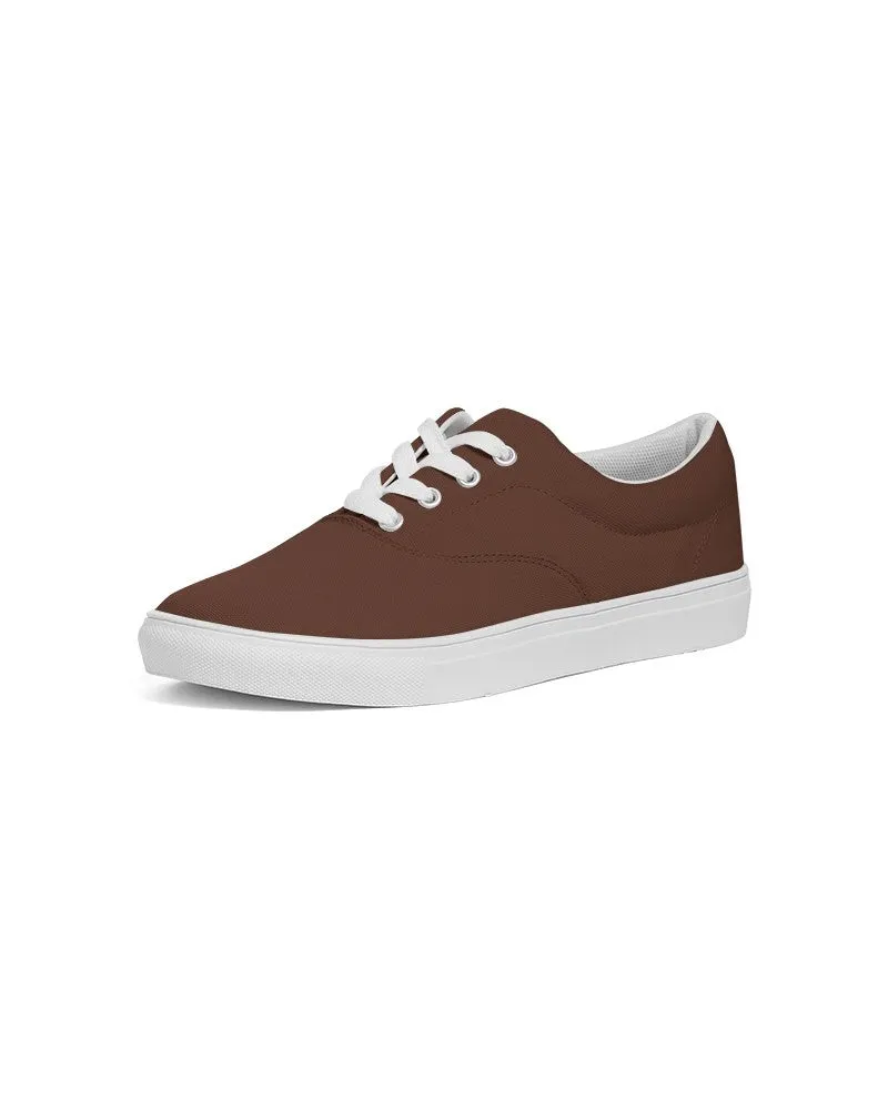 Dark Red Brown Men's Canvas Sneakers | Men's | Dark Pastel Red Brown | C0M60Y60K80