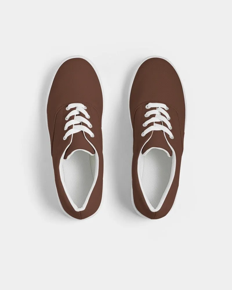 Dark Red Brown Men's Canvas Sneakers | Men's | Dark Pastel Red Brown | C0M60Y60K80