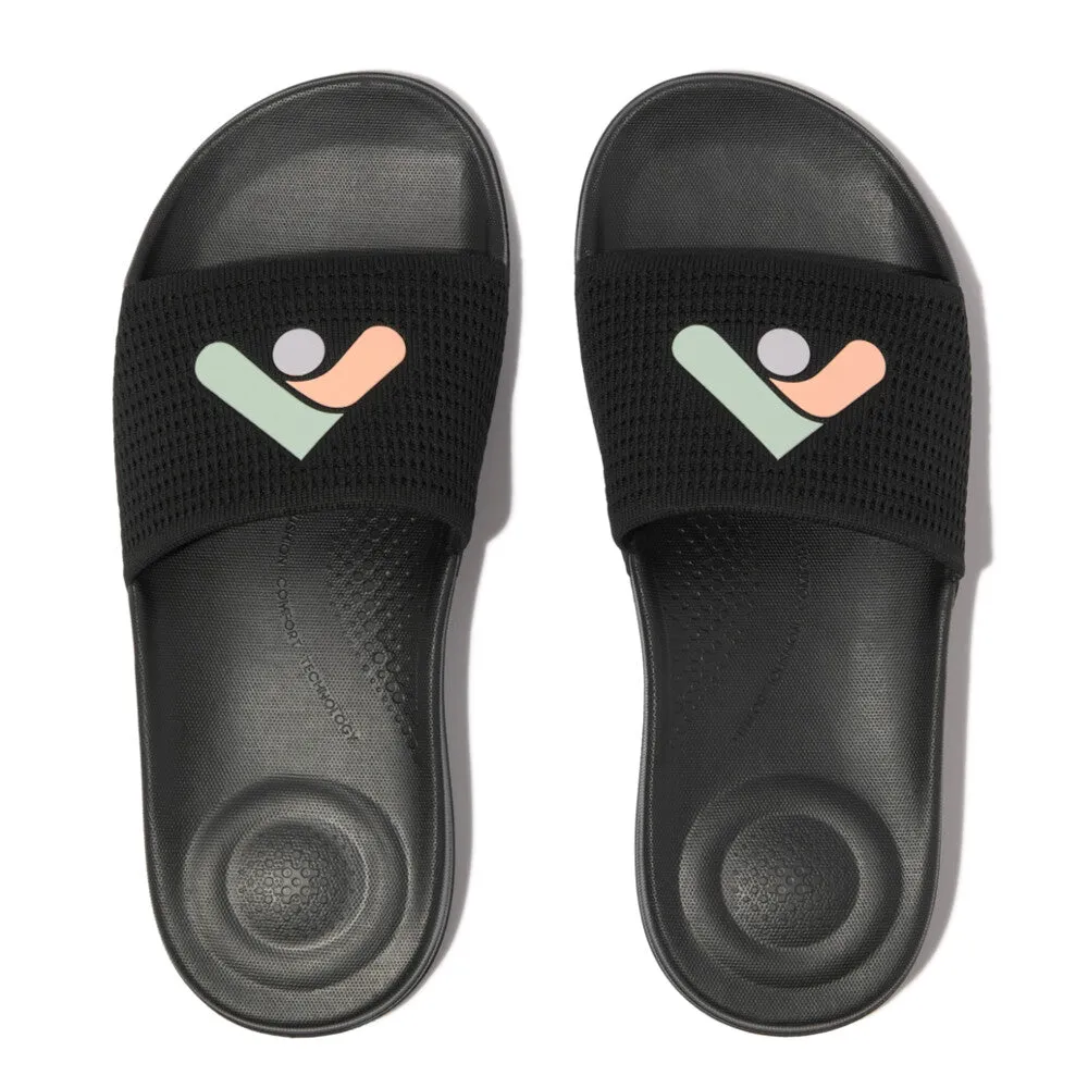 Fitflop iQushion Arrow Knit Slides Black