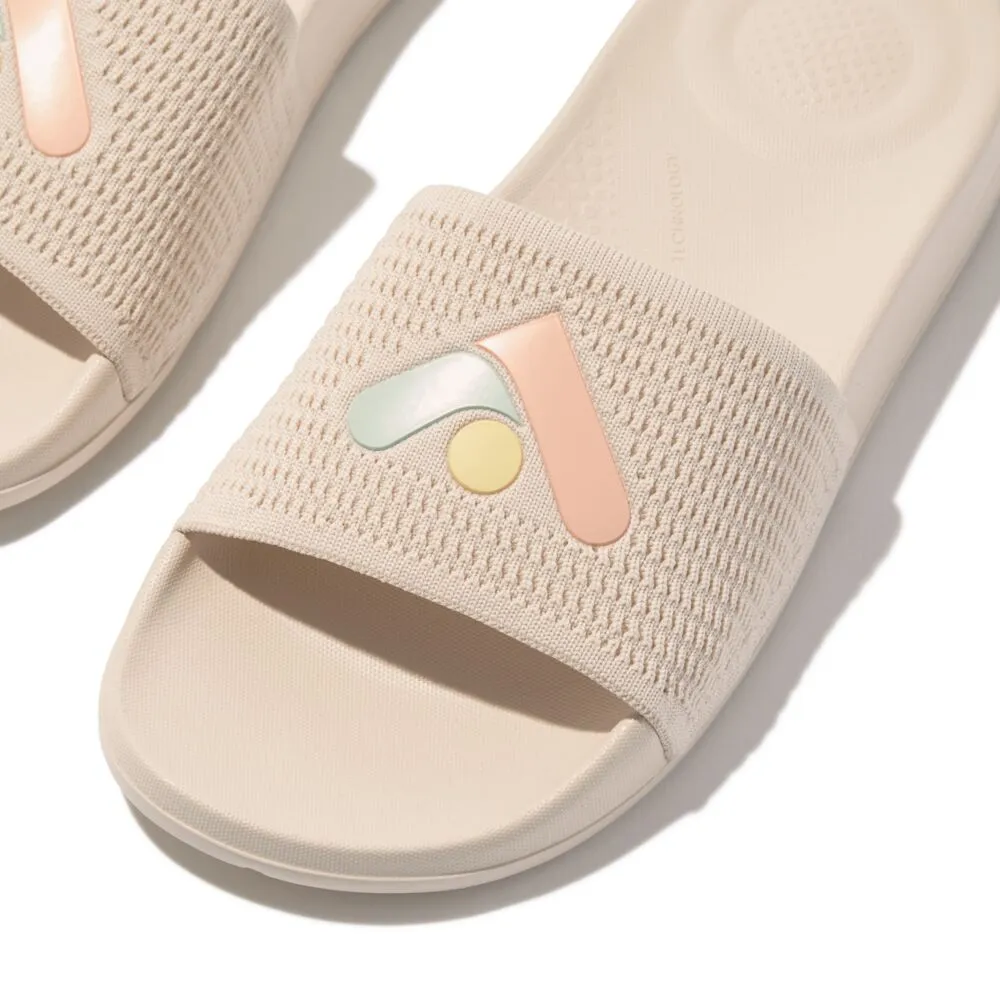 Fitflop iQushion Arrow Knit Slides Paris Beige