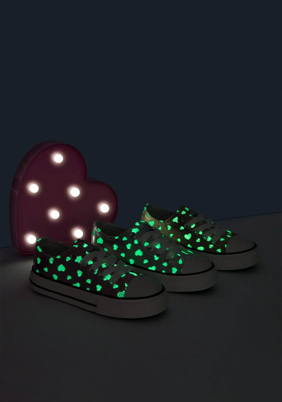 Girl's Pink Glows in the Dark Sneakers