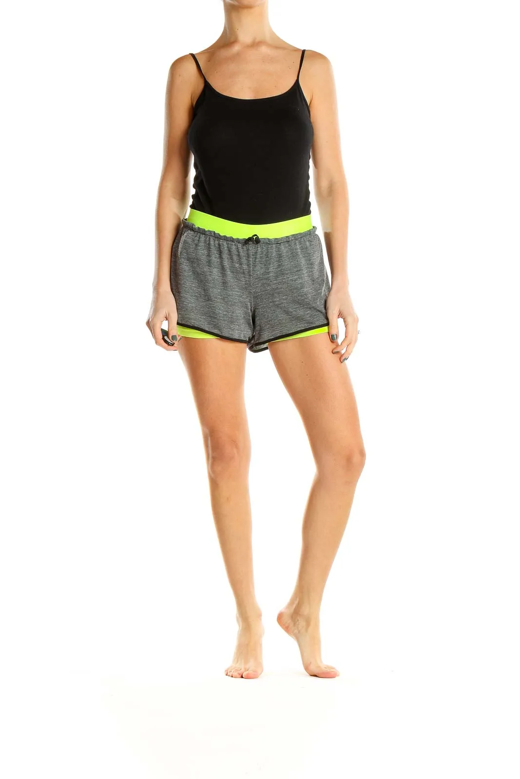 Gray Green Activewear Shorts