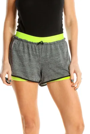 Gray Green Activewear Shorts