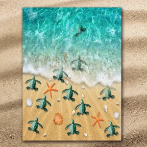 Happy Little Sea Turtles Extra Large Towel