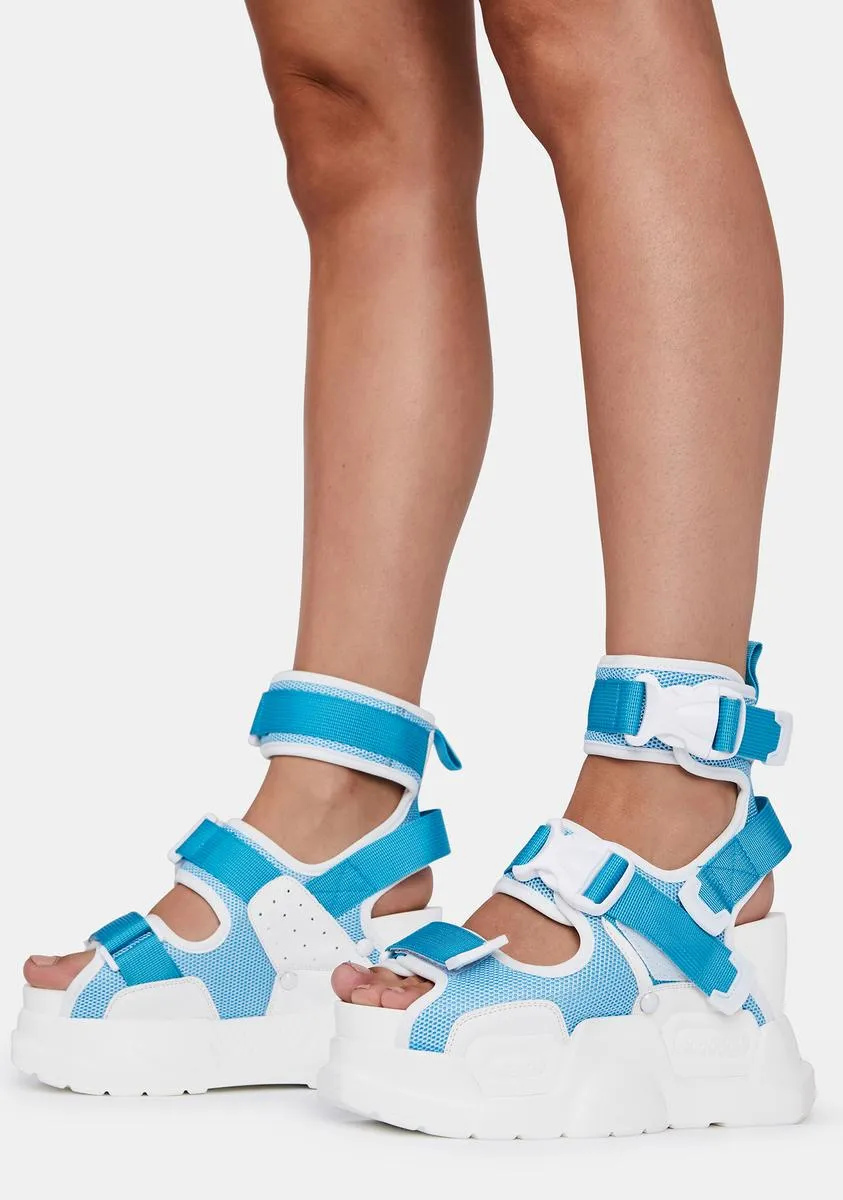 Light Blue Mulberry Platform Sandals