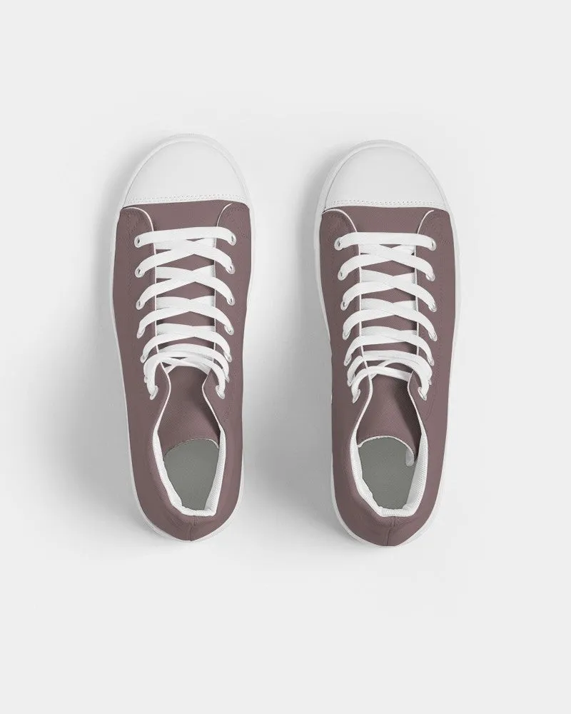 Medium Dark Pink Brown Women's High-top Canvas Sneakers | Women's | Medium Dark Pale Pastel Pink Brown | C0M30Y15K60