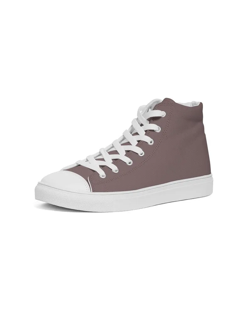 Medium Dark Pink Brown Women's High-top Canvas Sneakers | Women's | Medium Dark Pale Pastel Pink Brown | C0M30Y15K60