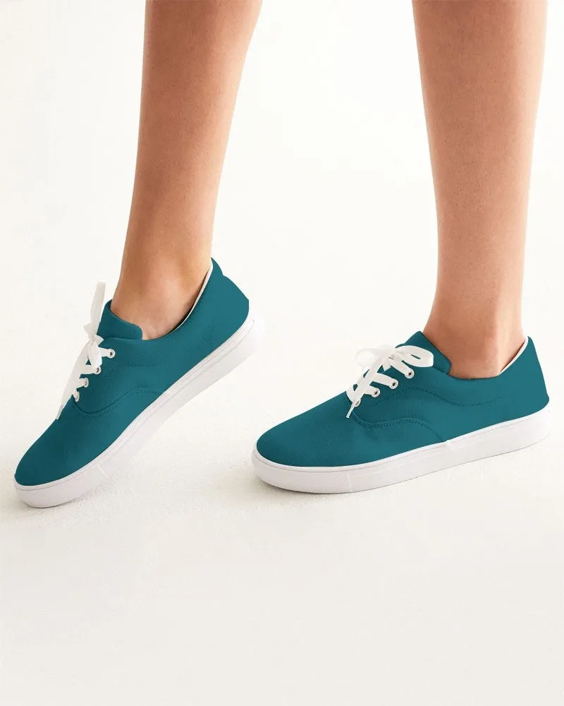 Medium Dark Warm Cyan Women's Canvas Sneakers | Women's | Medium Dark Pure Warm Cyan | C100M0Y25K60