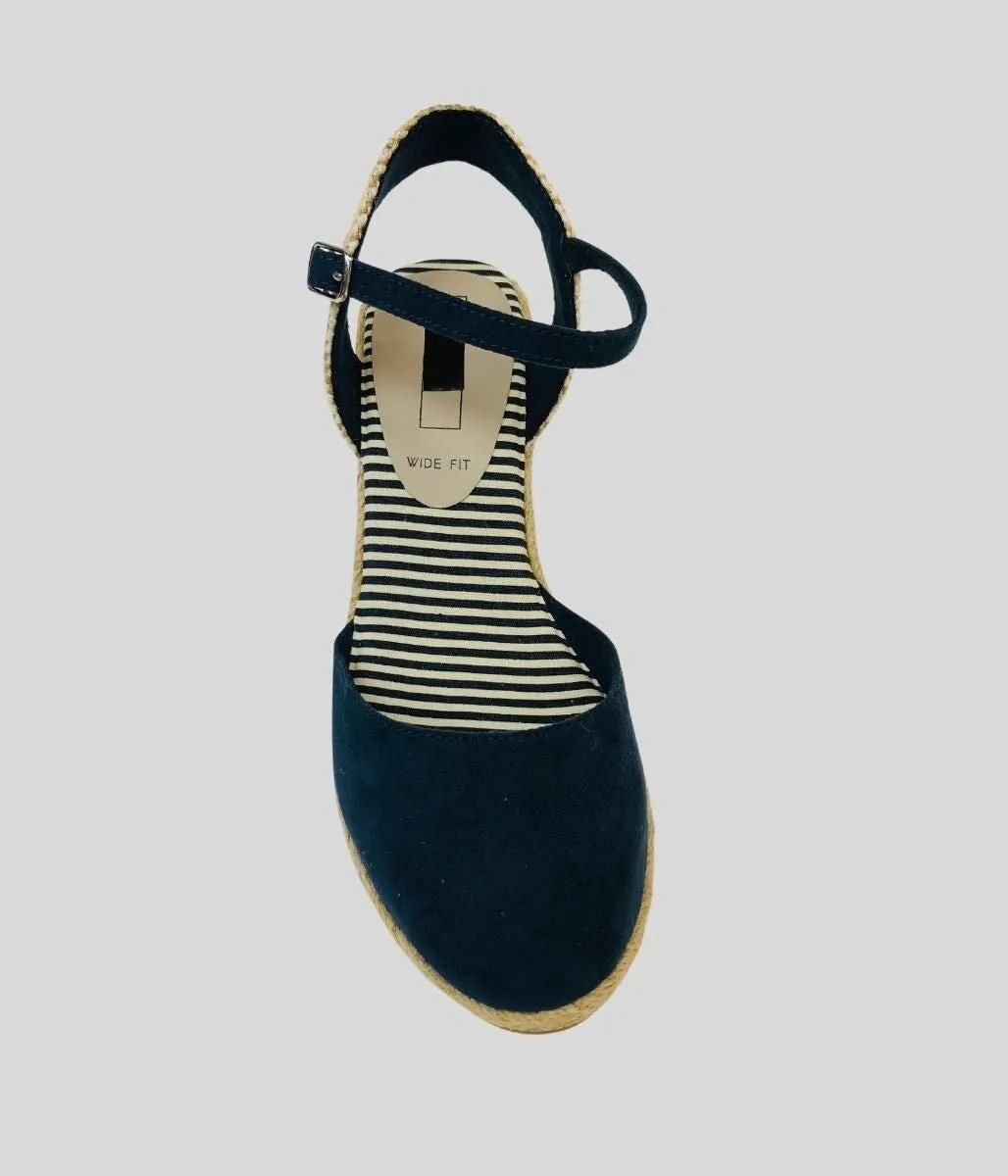 Navy Wedge Espadrilles