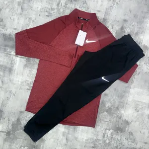 Nike Element 2.0 set Red - 1/2 zip & trousers