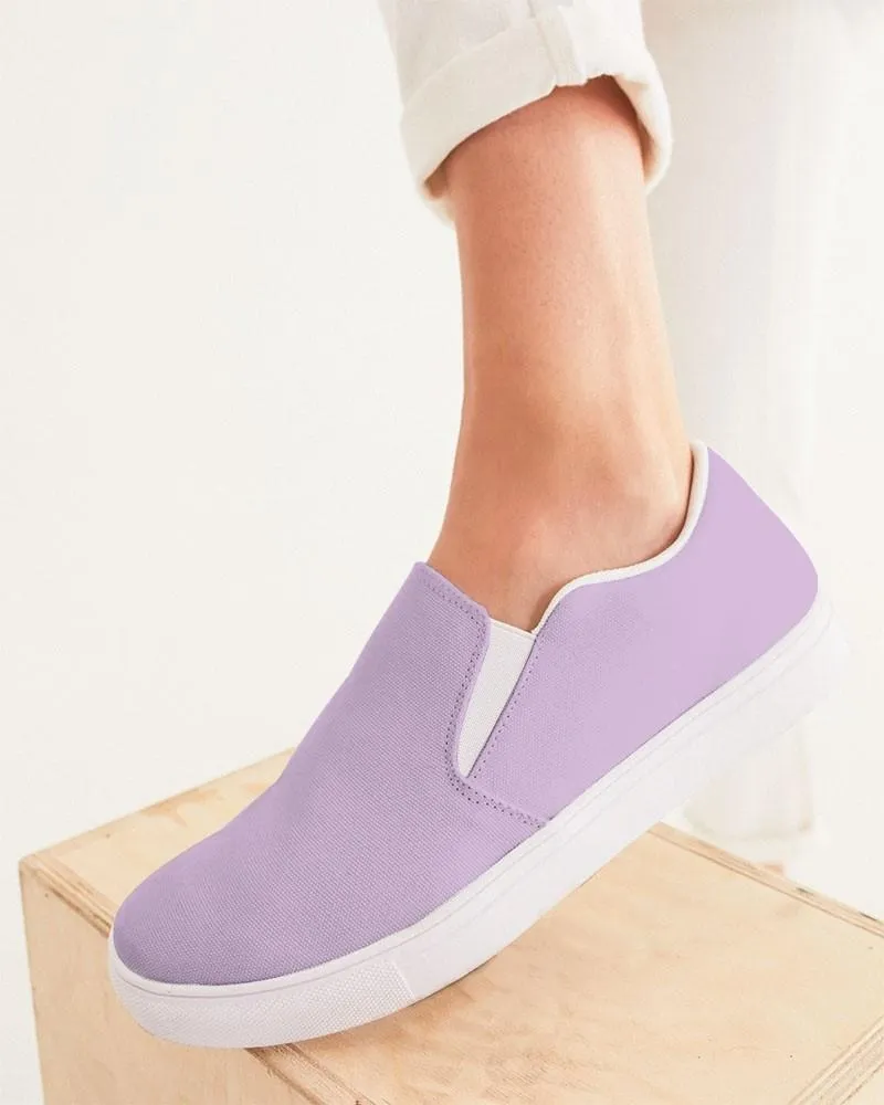 Pale Pastel Purple Slip-On Canvas Sneakers | Women's | Bright Pale Pastel Purple | C15M30Y0K0