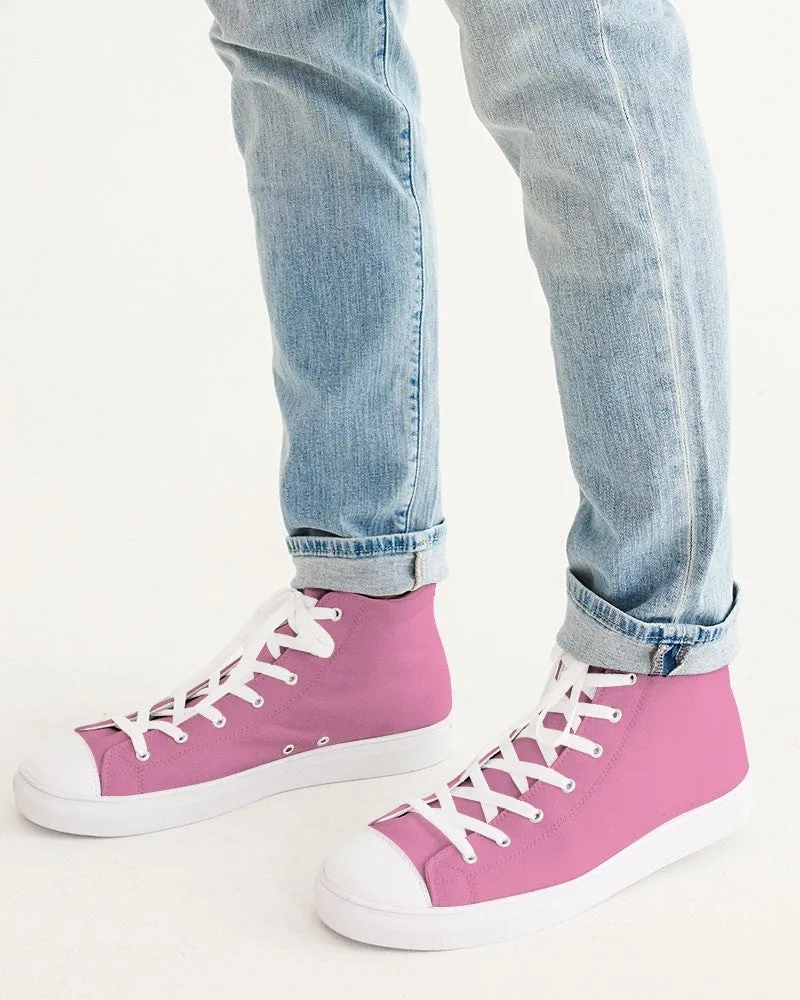 Pastel Magenta Men's High-top Canvas Sneakers | Men's | Bright Pastel Magenta | C0M60Y0K0