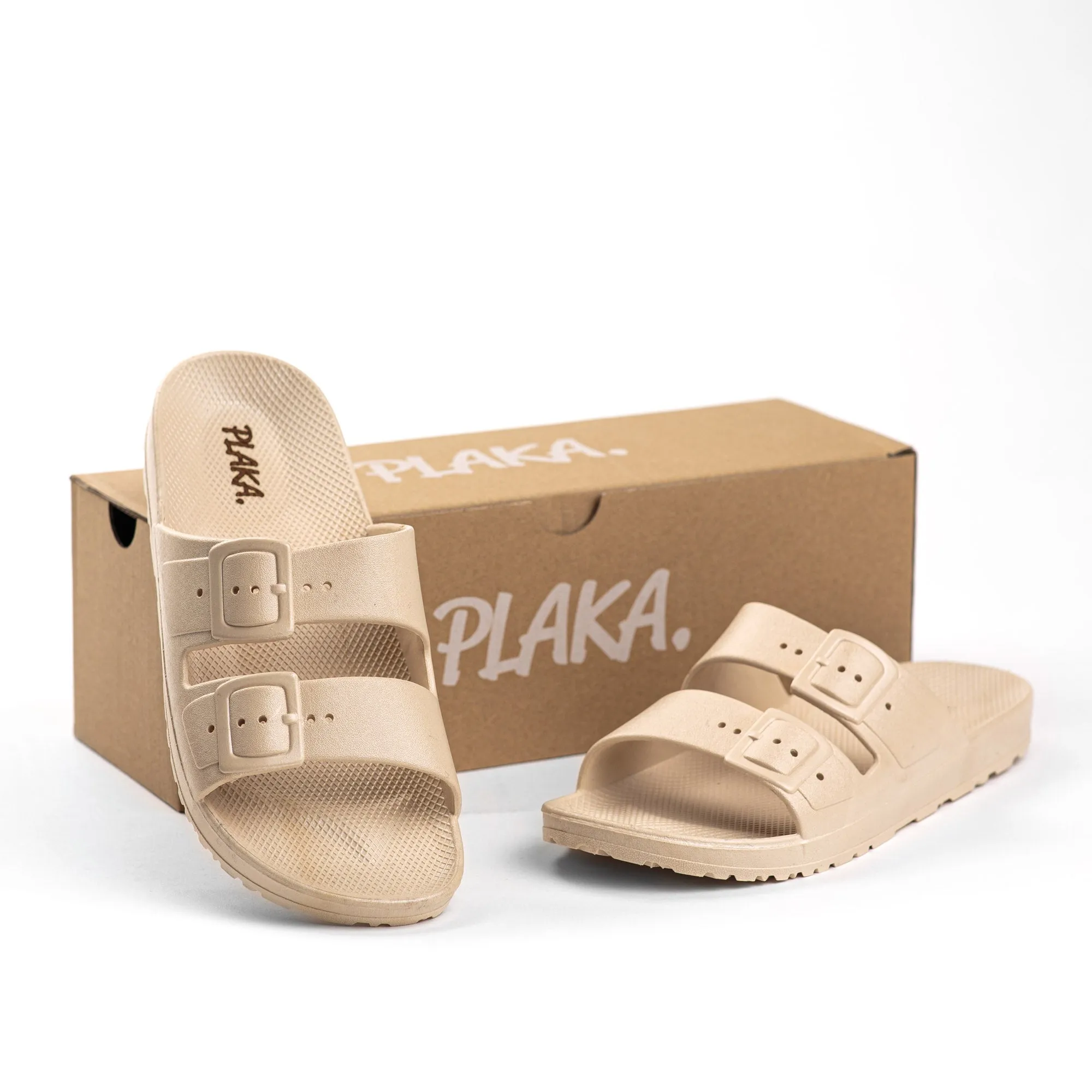 Plaka Genesis 2 Fixed Straps Slides Sandals | Natural Women