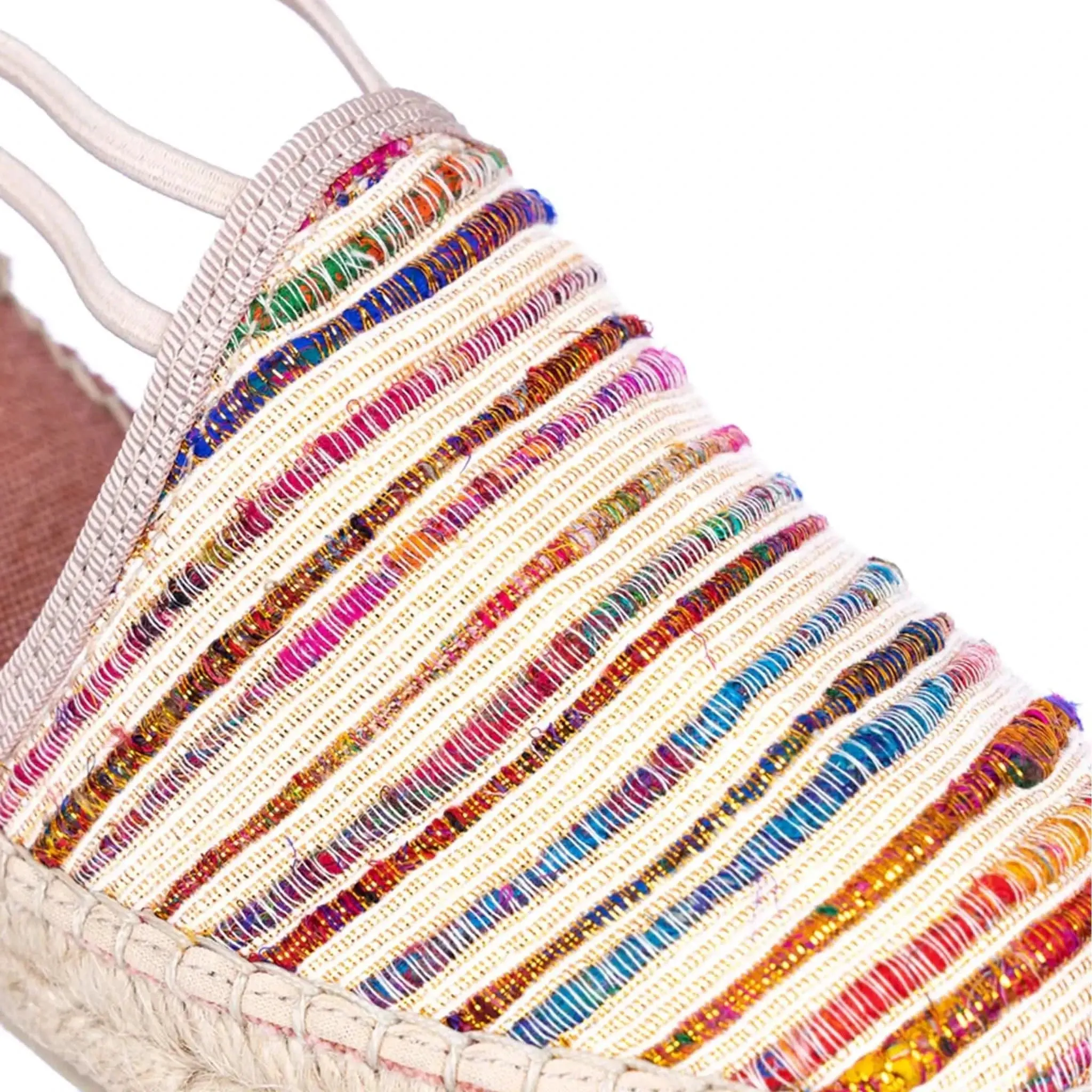 Porto Multi Stripe Heeled Espadrille Sandal