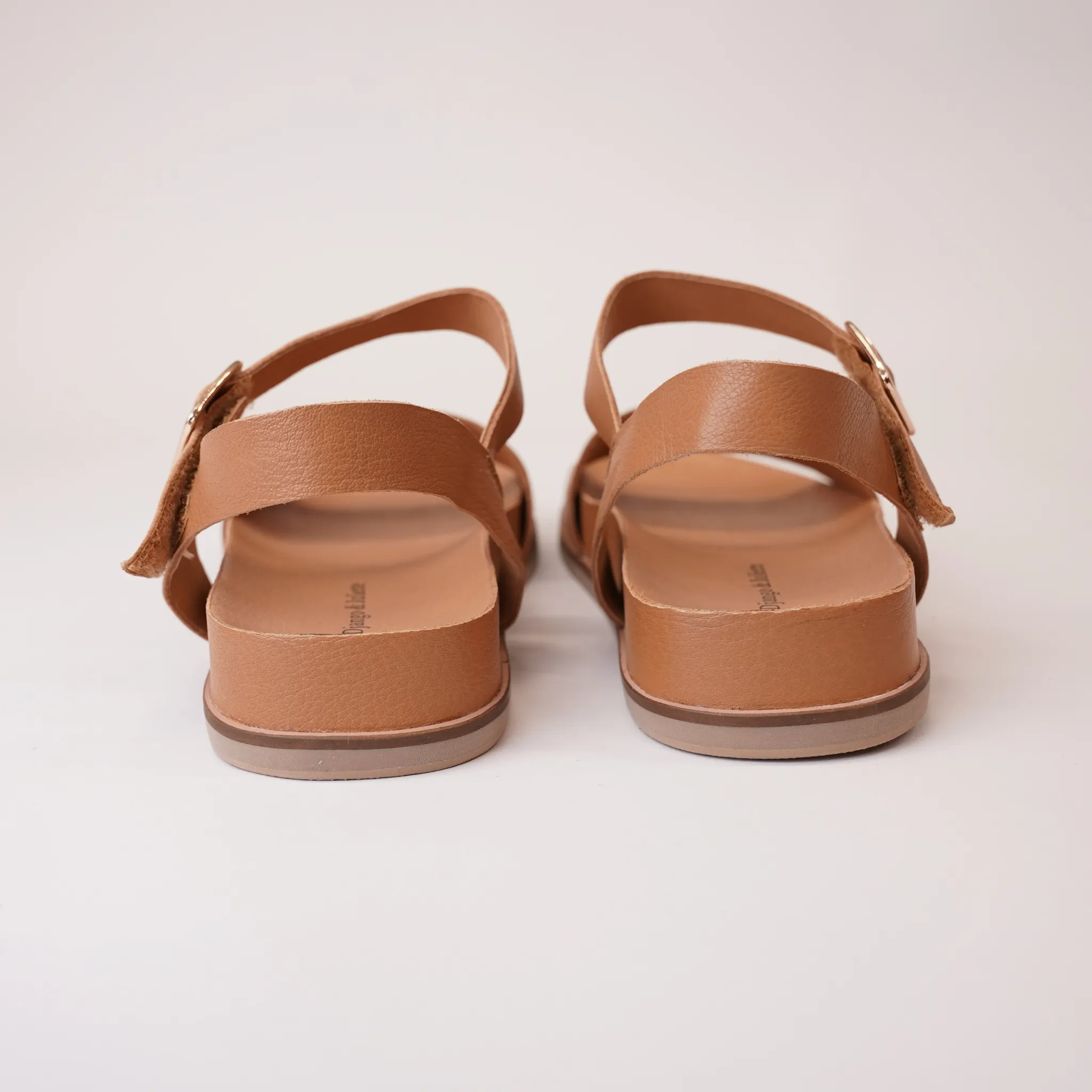 Qitso Dark Tan Leather Sandals