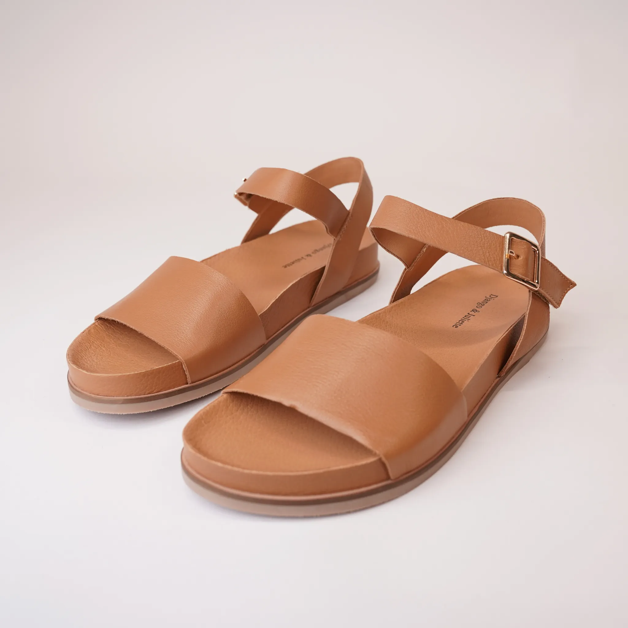 Qitso Dark Tan Leather Sandals