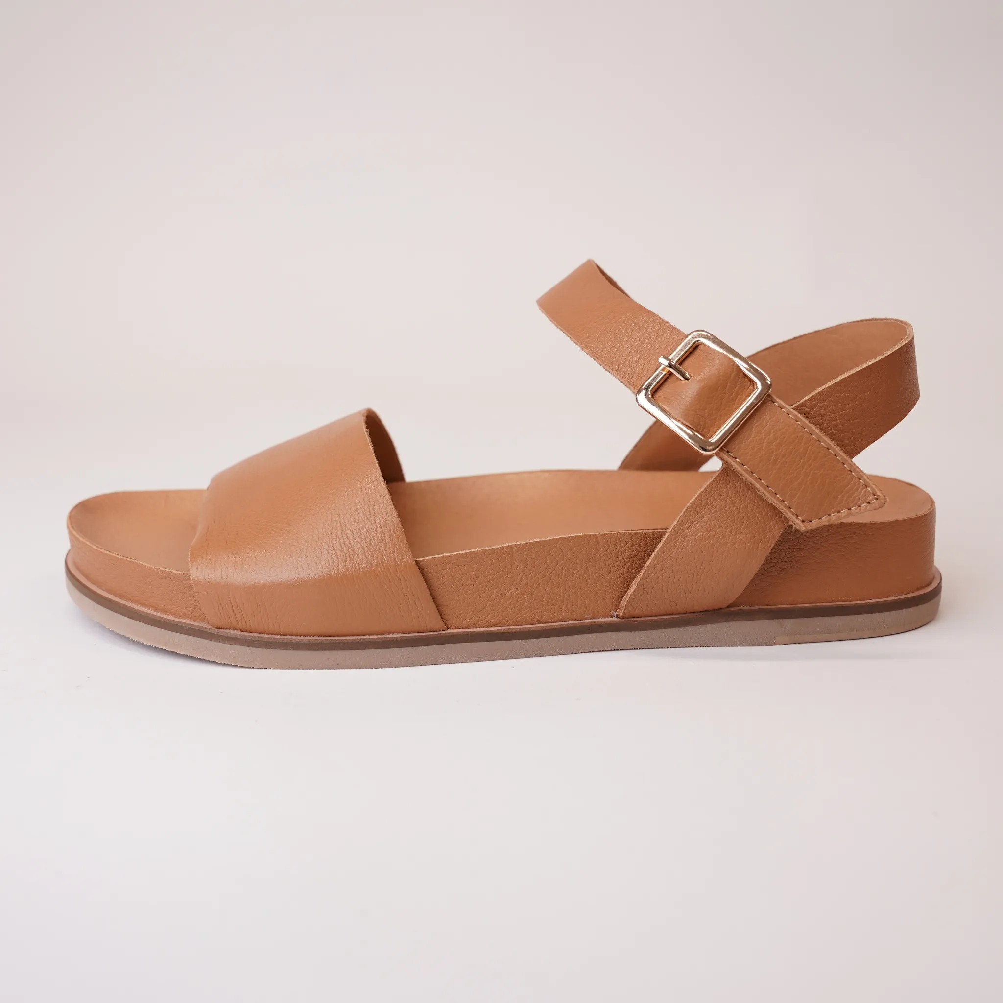 Qitso Dark Tan Leather Sandals