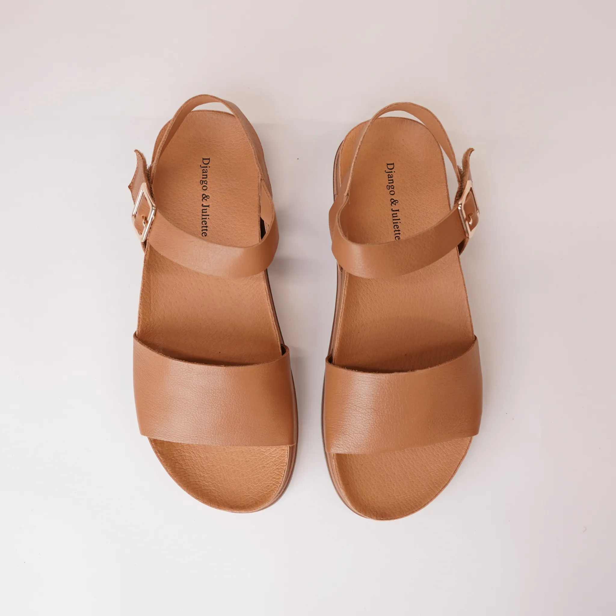 Qitso Dark Tan Leather Sandals