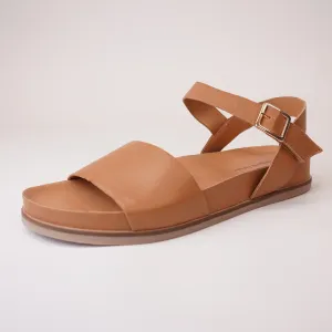 Qitso Dark Tan Leather Sandals