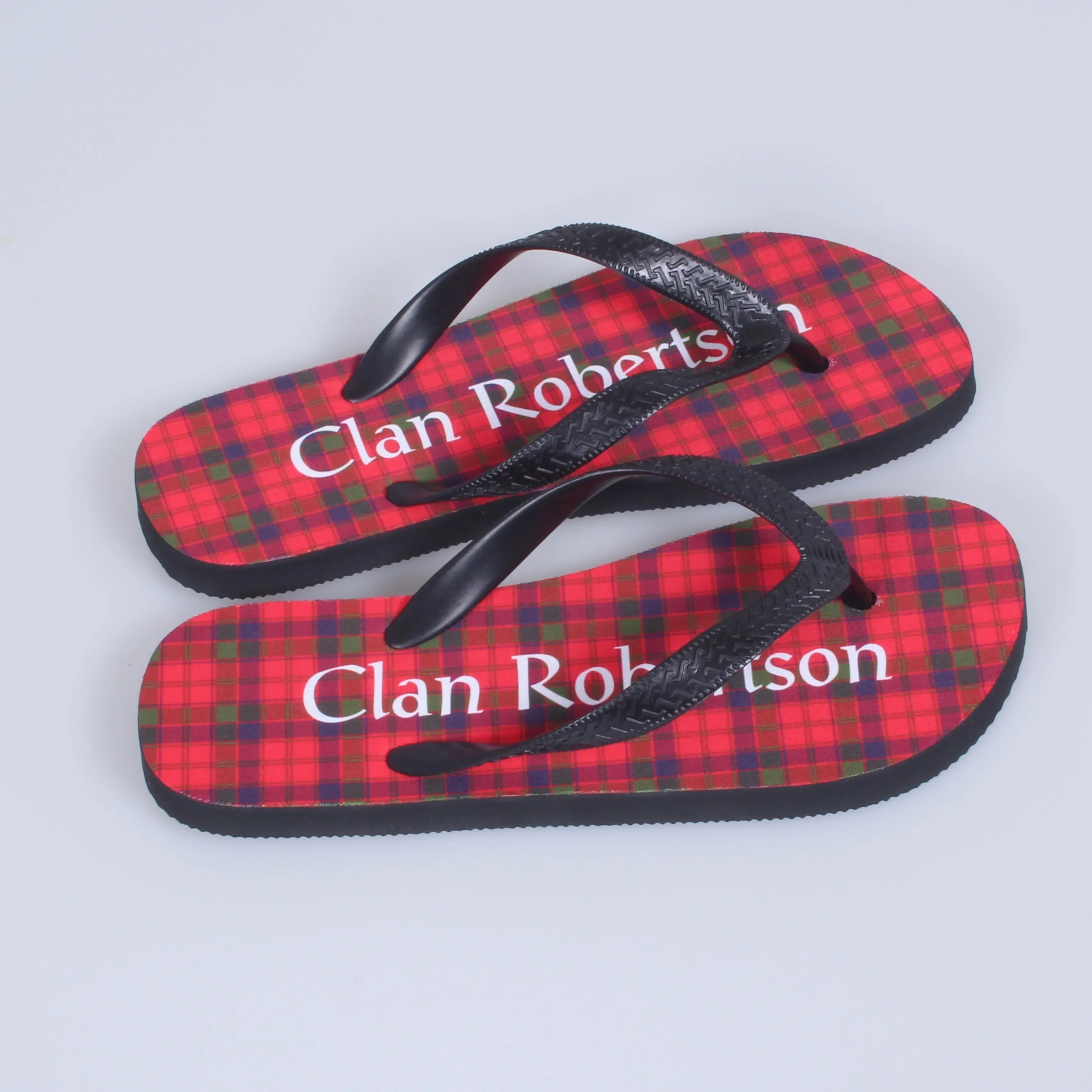 Robertson Tartan Flip Flops With Matching Bag