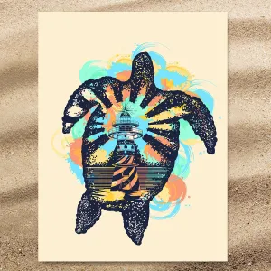 Sea Turtle Lighthouse Extra Large Towel