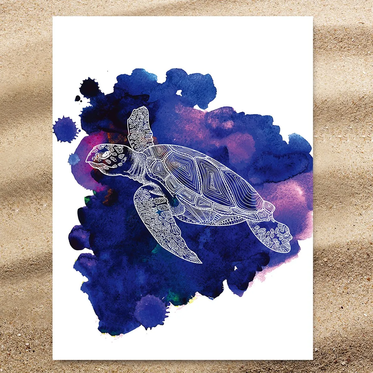 Sea Turtle Purple Jumbo Towel